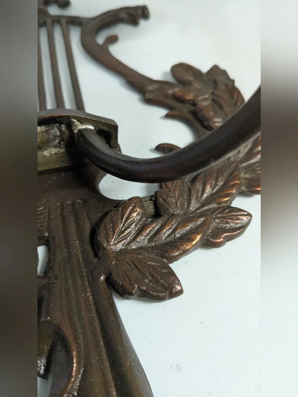 NWT Candle Wall Sconce 2 Arm Lyre Harp Cast Iron | Cottage Decor